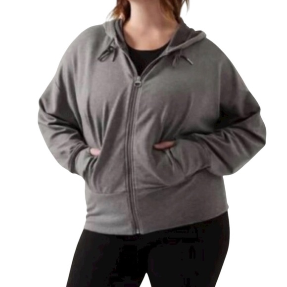Athleta Jackets & Blazers - Athleta Gray Zip-Up Hoodie Jacket